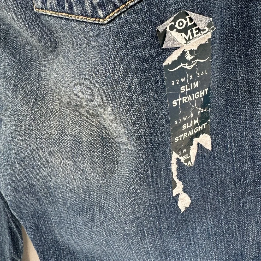 NEW Cody James Men's Slim‎ Straight Jeans 32X34 Roan Wash Western Rodeo Cowboy